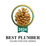 2024 best plumber golden pinecone award logo